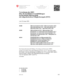 V berufliche Bildung Mikrotechnik EFZ