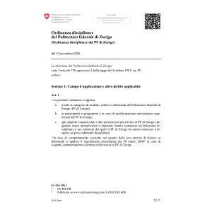 O disciplinare del PF di Zurigo