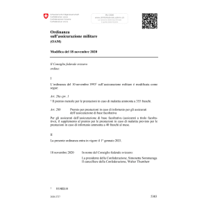 O assicuraz. militare (OAM) Mod.18.11.20