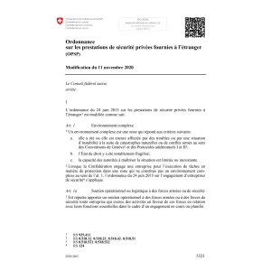 O sécurité privées (OPSP) Mod. 11.11.20