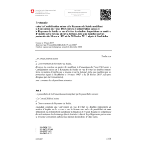 Prot. Suisse - Suède doubles impositions