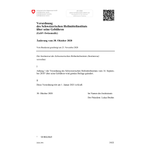 V (GebV-Swissmedic) Änd. 30.10.2020