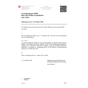 V Ersatzdienst (ZDV-WBF) Änd. 11.11.2020