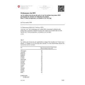 O réduction primes UE, Islande, Norvège