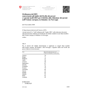 O riduzione premi UE, Islanda, Norvegia