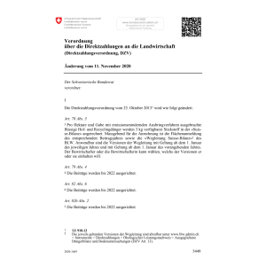 V Direktzahlungen (DZV) Änd. 11.11.2020