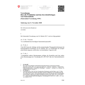 Futtermittel-Verordnung Änd. 11.11.20