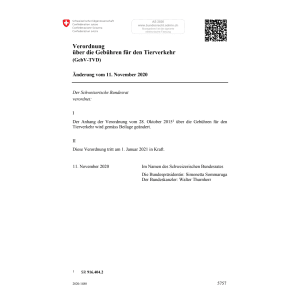 V Gebühren Tierverkehr Änd. 11.11.20