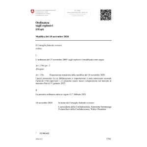O esplosivi Mod. 18.11.2020