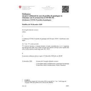 O COVID-19 perdita guadagno Mod 18.12.20