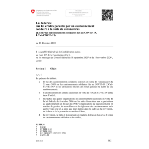 Loi sur les cautionnements solidaires