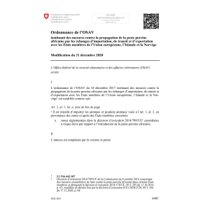 O peste porcine afric. Mod. 21.12.20