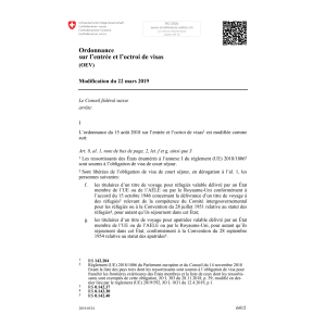 O octroi de visas (OEV) Mod. 22.03.2019