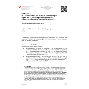 O édiction pharmacopée Mod. 20.11.2020