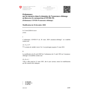 O COVID-19 assurance-chôm. Mod. 18.12.20