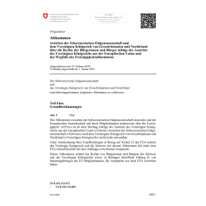 Abk. Wegfalls Freizügigkeitsabkommens