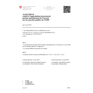AF accord sur marchés publics de l’OMC