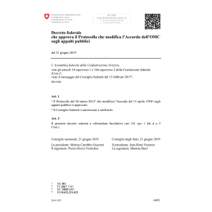DF Acc. dell’OMC sugli appalti pubblici