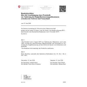 BB Doppelbesteuerung Schweiz-Neuseeland