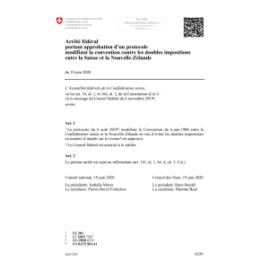 AF doub. impos. Suisse-Nouvelle-Zélande