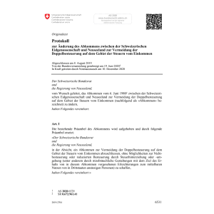 Prot. Doppelbesteuer. Schweiz-Neuseeland