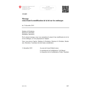 M mod. de la loi sur les embargos 19.085