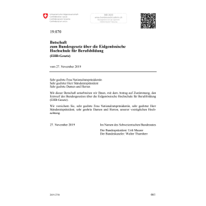 BO BG Berufsbildung (EHB-Gesetz) 19.070