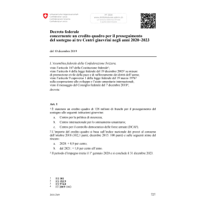 DF credito Centri ginevrini 2020–2023