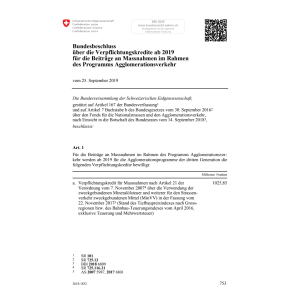BB Verpflichtungskredite Agglomeration.
