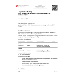 Allgemeinverf. Bewilligung Pflanzenschut