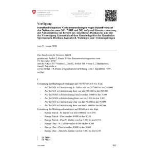Verf. Verkehrsanordnungen Bauarbeiten N1