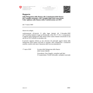 Rapporto finanze Confederazione 2019