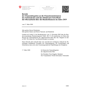 Bericht Bundesfinanzen im Jahre 2019