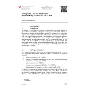 Strateg. Ziele BR Pro Helvetia 2021–2024