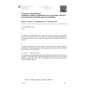ACF secteur suisse isolation