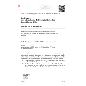 Rechtshilfegesetz, IRSG Änd. 18.12.20