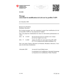 M legge sui profili del DNA 20.088