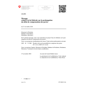 M prol. délai compensation pertes 24.091