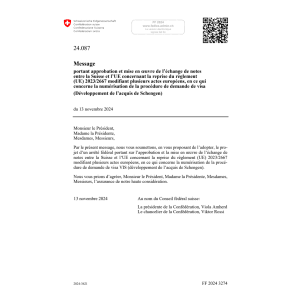 M échange notes Suisse UE 24.087