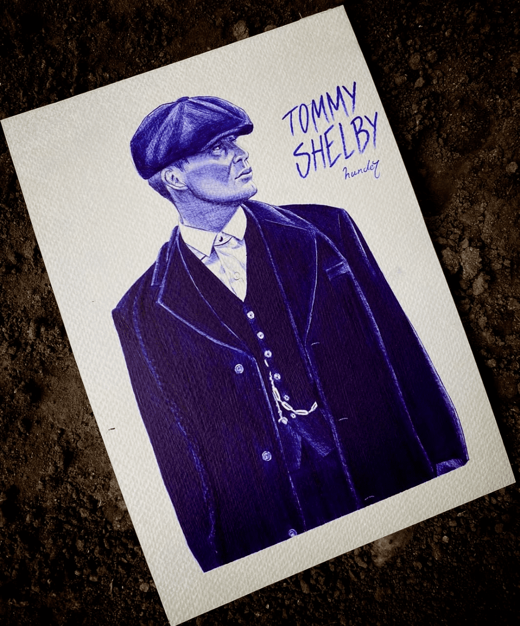 "Tommy Shelby" bolígrafo sobre fabriano