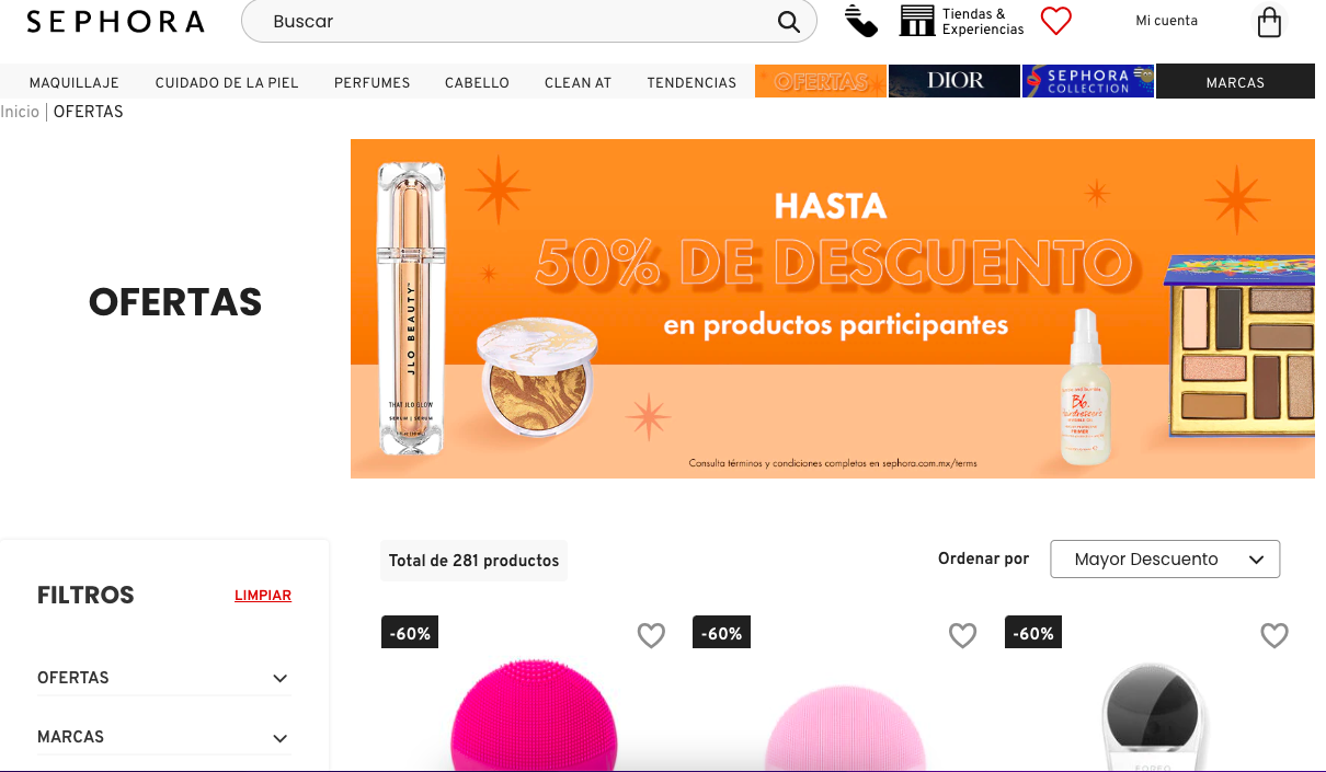 Cupones de descuento Sephora 50 en Enero 2024