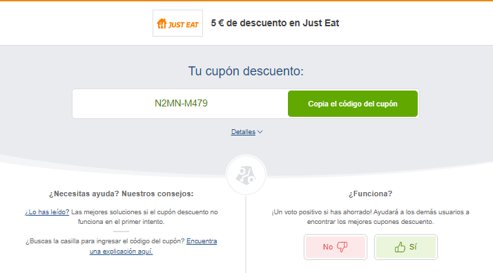 Imagen 5: Usar código promocional en Just Eat