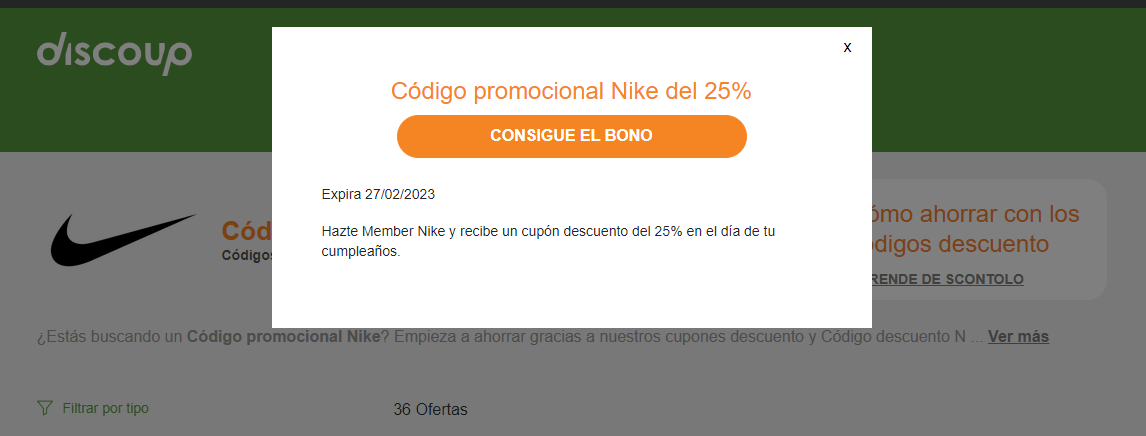 Código promocional  10€ Febrero