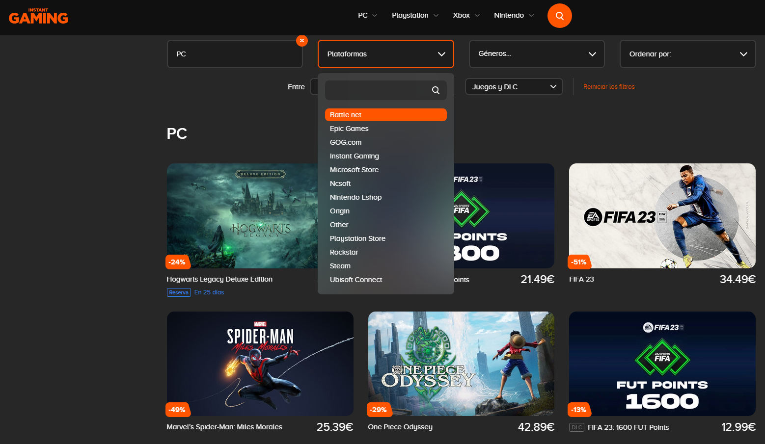 Código promocional Instant Gaming 60 descuento en Octubre 2024