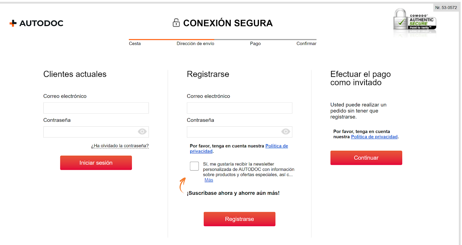 Imagen 6: Usar código promocional en Autodoc