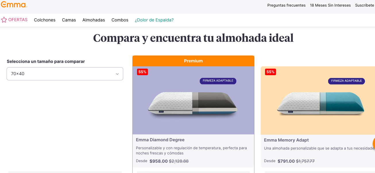 Oferta Emma Colchones: Paga tu compra en hasta 18 meses sin intereses