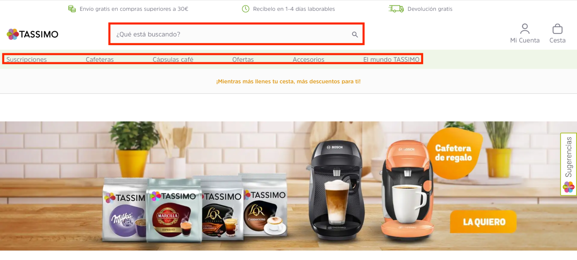 Compra 10 Packs de Café + Cafetera Tassimo Happy GRATIS »