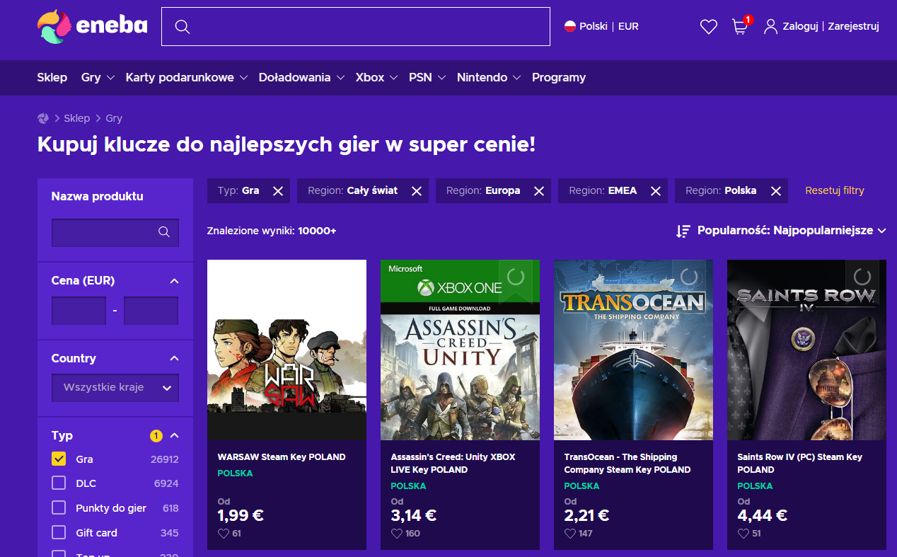 Najlepsze oferty: Eneba Kod Rabatowy i Promocje