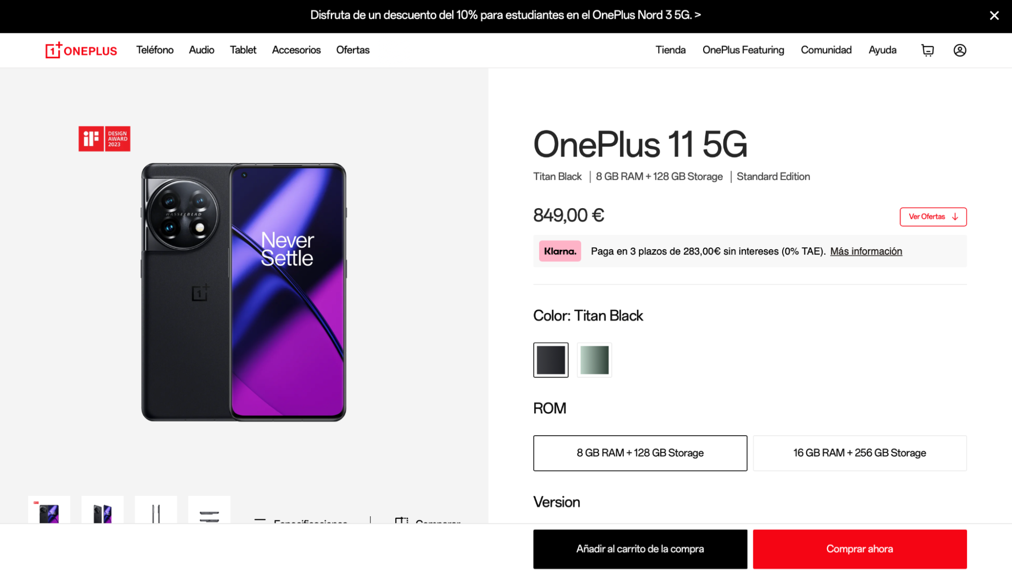 Imagen 9: Usar código promocional en OnePlus