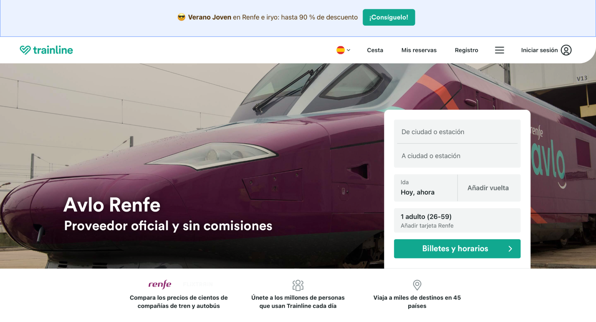 Imagen 2: Usar código promocional en Trainline